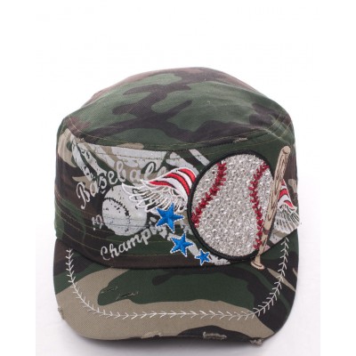 Bling Baseball Sport Wings  Ladies Cap Camouflage Factory Distressed Hat  eb-90333126